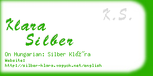 klara silber business card